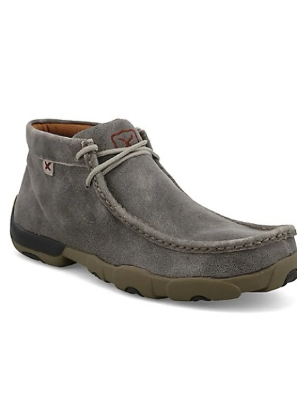 Twisted X Men's Chukka Leather Driving Moc Shoes in Grey